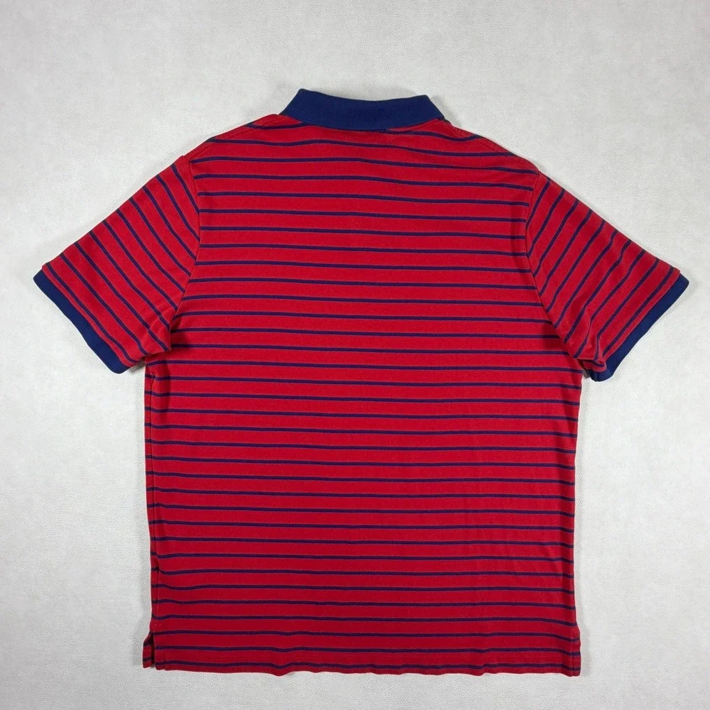 Polo Ralph Lauren Mens XL Classic Fit Red White Blue Striped Short Sleeve Polo